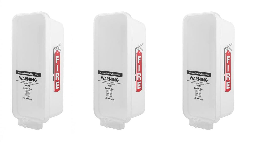 3 Pack White Wall-Mounted Fire Extinguisher Cabinet with Clear Pull-Cover T214946