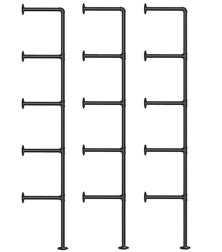 Industrial Pipe 5-Tier Wall Mount Bookshelf T2087