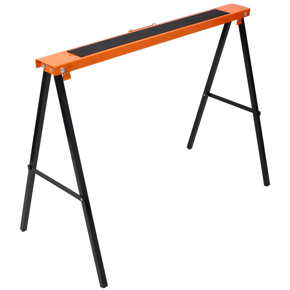 Folding Sawhorse 2 Pack Heavy Duty 550 lbs Capacity Portable Collapsible Metal Frame Non-Slip L54337