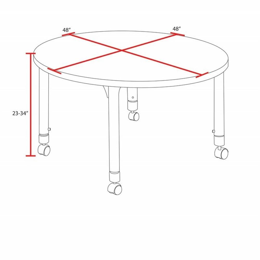 48" Round Mobile Table with 4 Navy Blue Chairs H6967