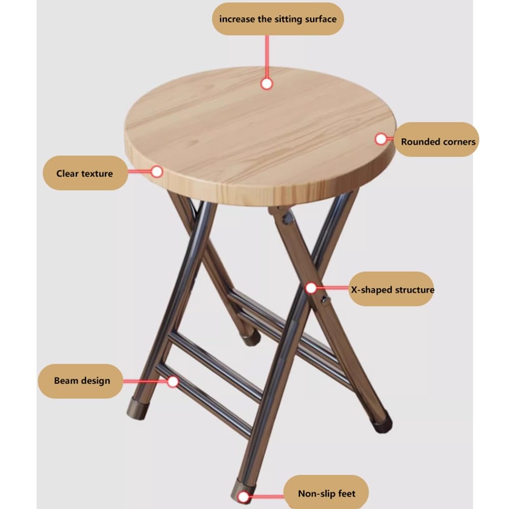 18 Inch Black Folding Stool 330 Lbs Capacity B136