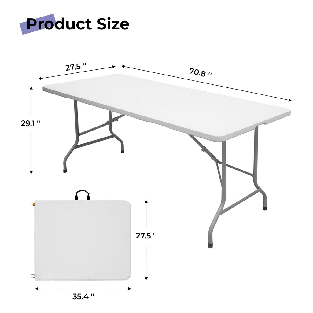 6ft White Folding Table L269