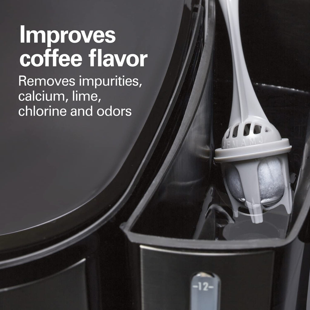 Charcoal Coffee Maker Water Filter Replacement Pods and Handle, 2-Pack and 12 Cup Coffee Maker X24219
