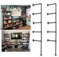 Black Iron Pipe Shelf Bracket, 2Pcs 5 Tier 70" Tall 12" Deep Z7542