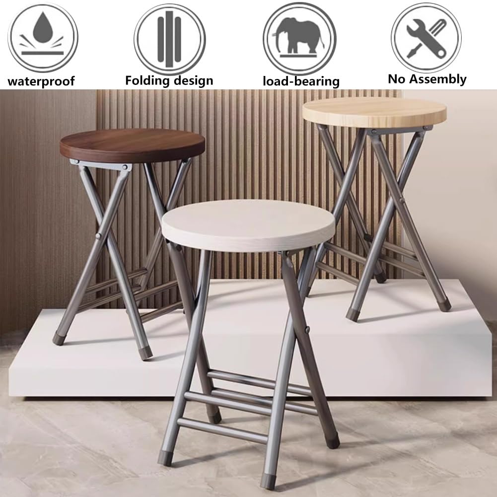 18 Inch Black Folding Stool 330 Lbs Capacity B136