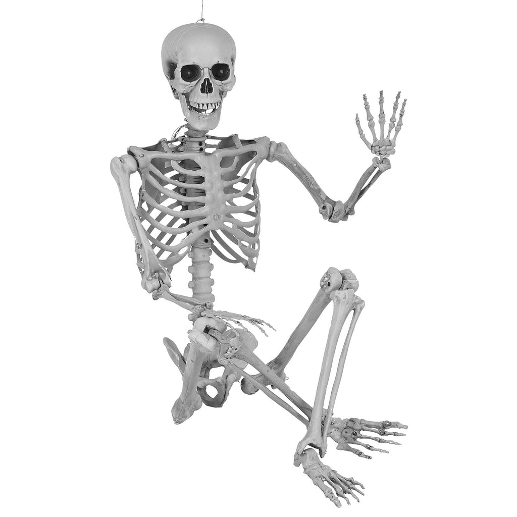 5.4 Ft Lighted Life Size Plastic Skeleton with Movable Joint Q6029