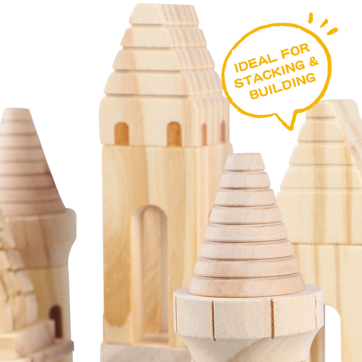 75 Pieces Wooden Castle Building Blocks U9516