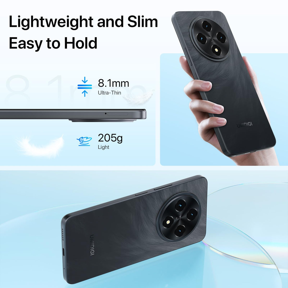 Android 14 6.9" HD+ 120Hz Octa-core 16GB +256GB 6000mAh 50MP Triple Camera Dual 4G LTE NFC Black Smartphone M68642
