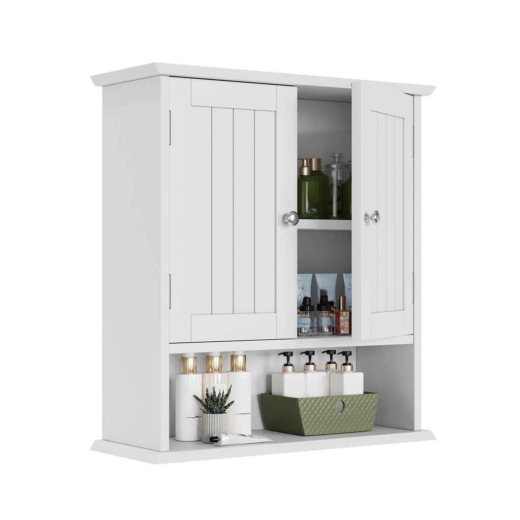 White Wall Mounted Bathroom Cabinet with 2 Door M24817