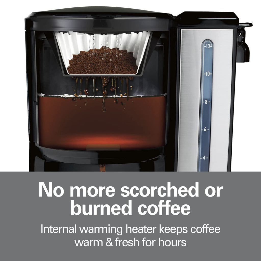 Charcoal Coffee Maker Water Filter Replacement Pods and Handle, 2-Pack and 12 Cup Coffee Maker X24219