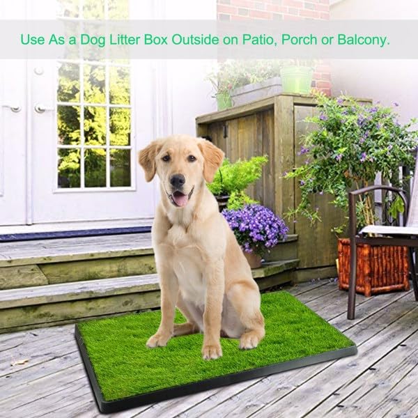 25" x 20" Artificial Grass Dog Potty with Removable Waste Tray W847573