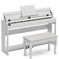 88 Weighted Key Digital Piano with Duet Piano Bench, Full Size Heavy Hammer Weighted Action Electric Piano Keyboard with USB MIDI, White P6778