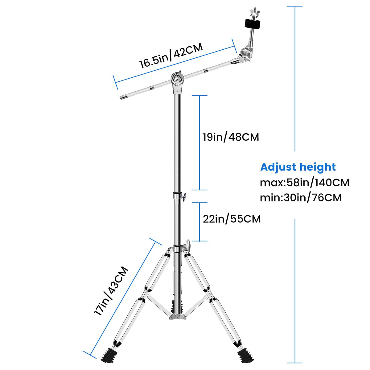 Adjustable Cymbal Stand with Double Braced Legs L9358