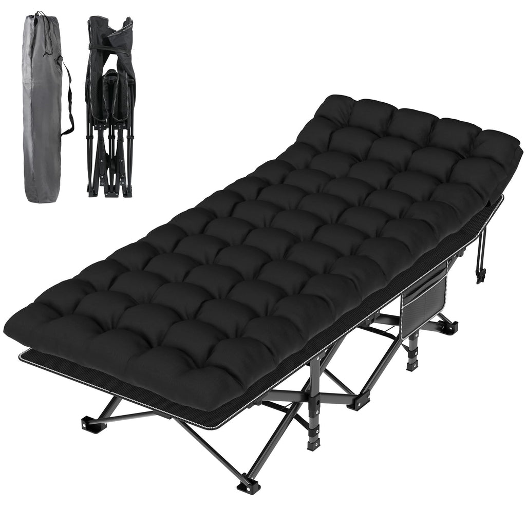 Folding Camp Cot with Cushion V585605