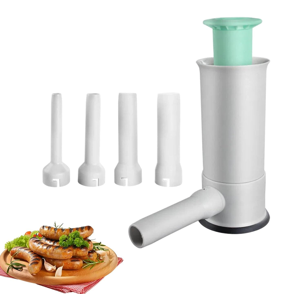 Large Capacity Stainless Steel Sausage Maker with 4 Stuffing Tubes K940902