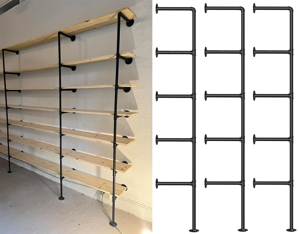 Industrial Pipe 5-Tier Wall Mount Bookshelf T2087