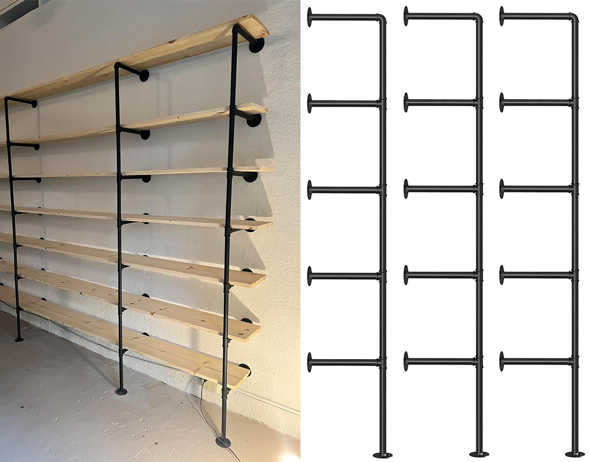 Industrial Pipe 5-Tier Wall Mount Bookshelf T2087