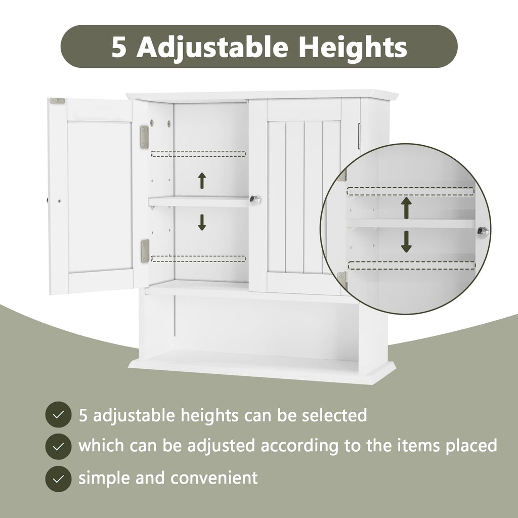 White Wall Mounted Bathroom Cabinet with 2 Door M24817