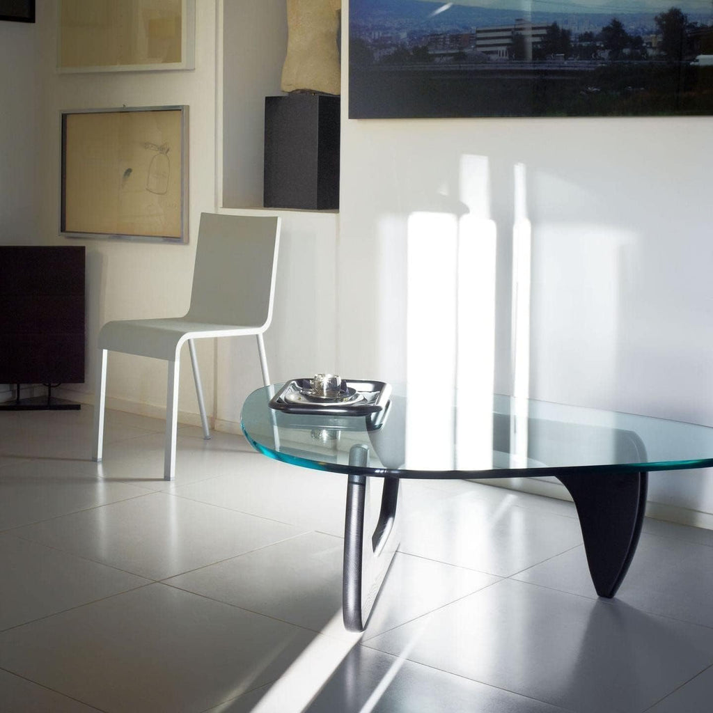 Clear Glass Coffee Table with Solid Wood Base Y282339