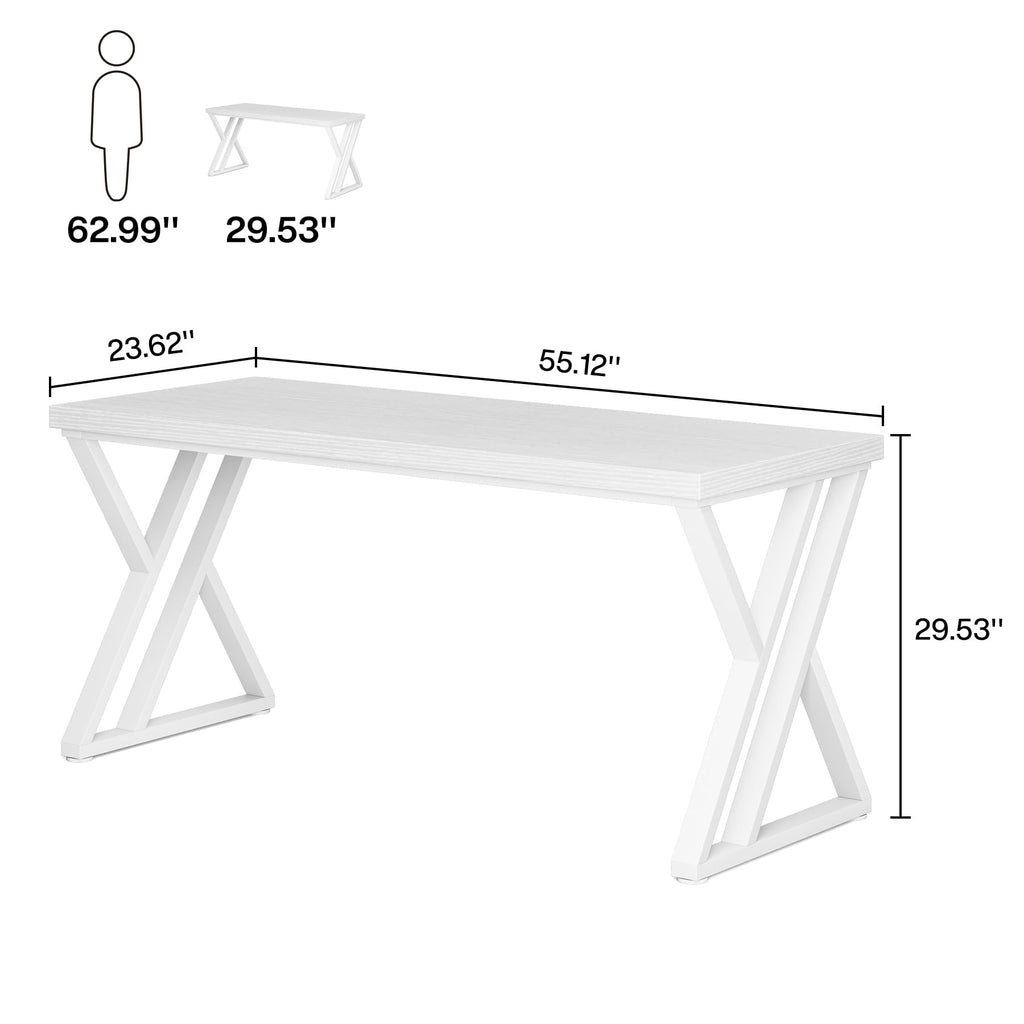 55 inch White Writing Computer Desk I8811
