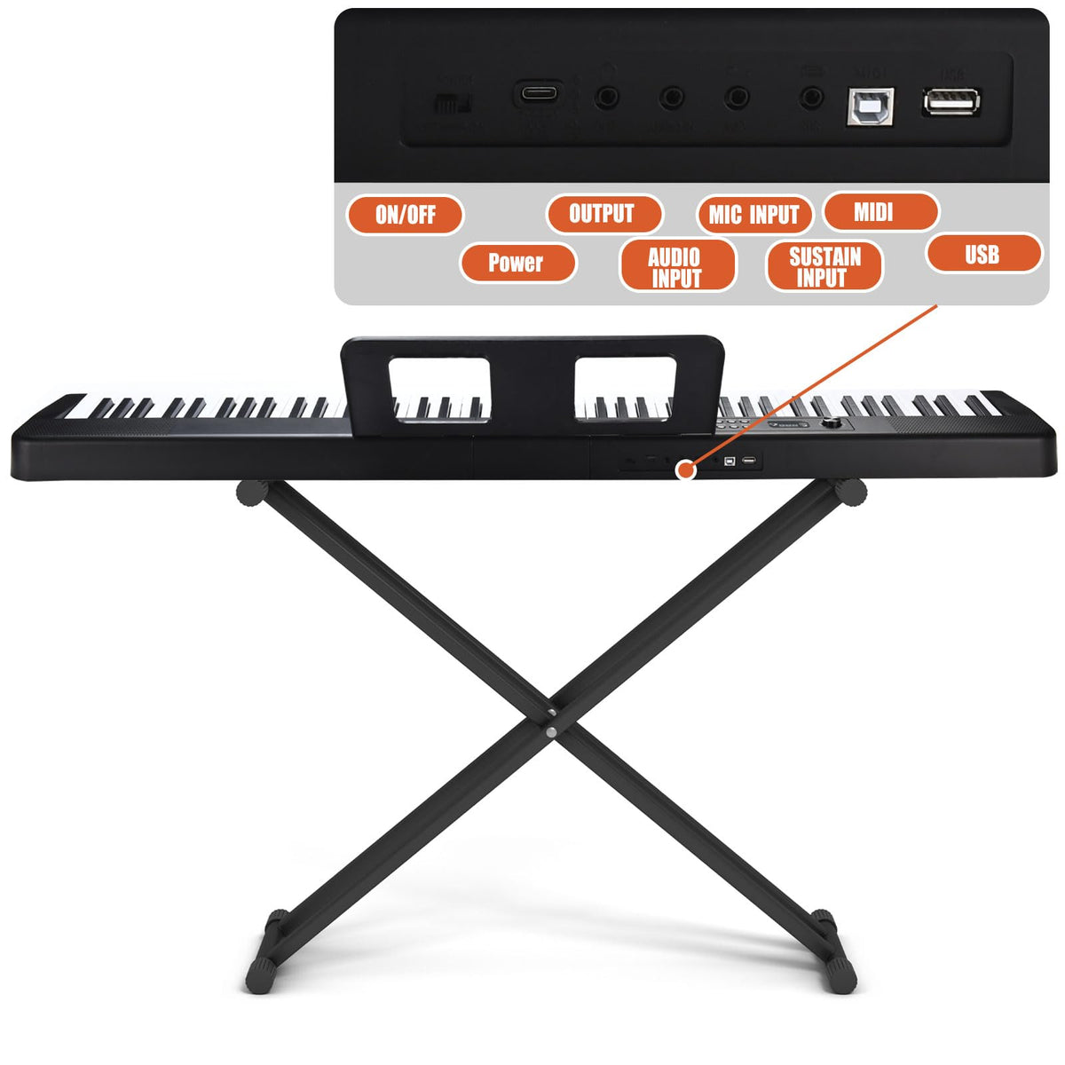 88 Key Digital Piano with Semi Weighted Keys Q24799