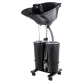 Portable Shampoo Bowl with Electric Pump and Drain Pipe (Black) W2683