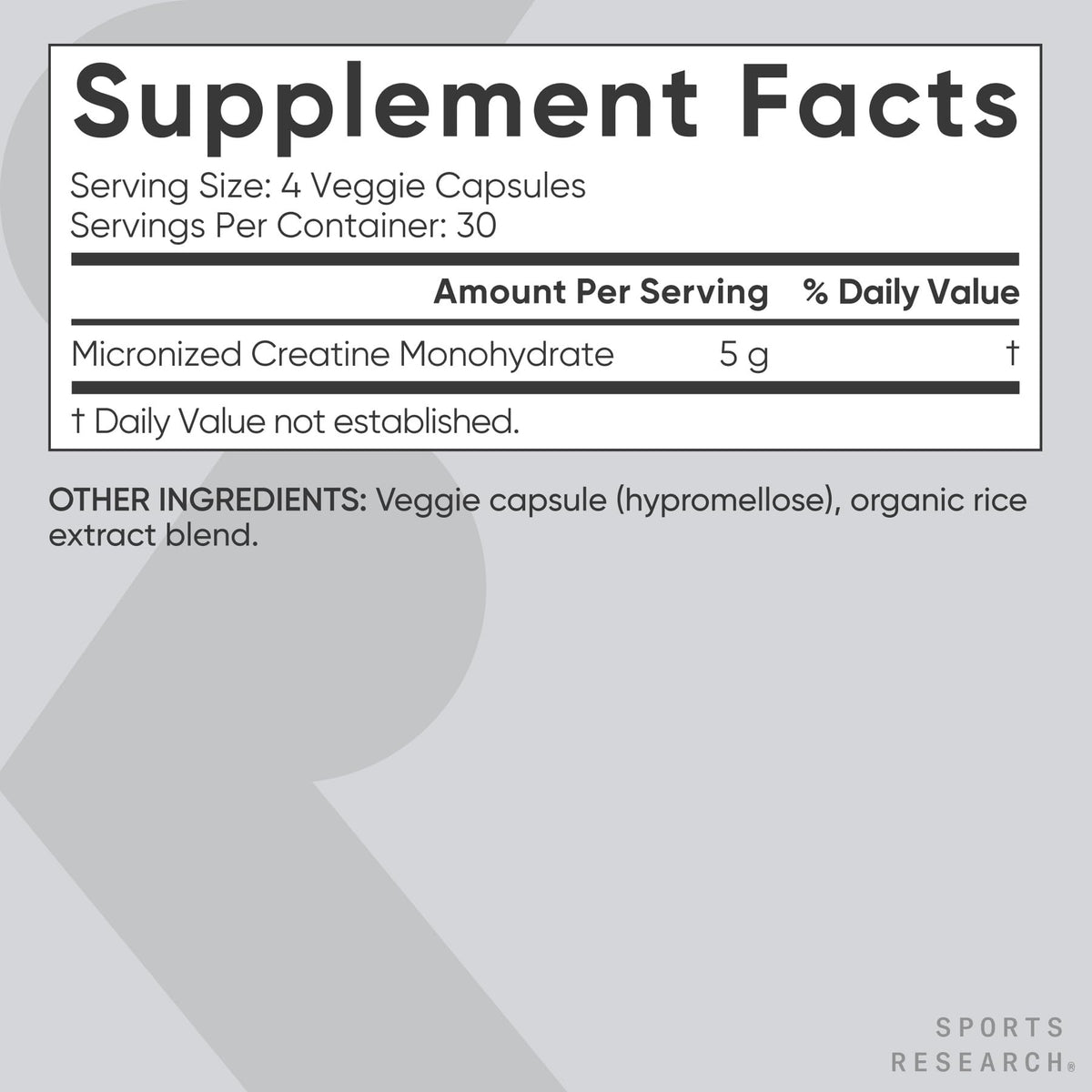 Creatine Monohydrate Capsules 5g, 120 Count X6829