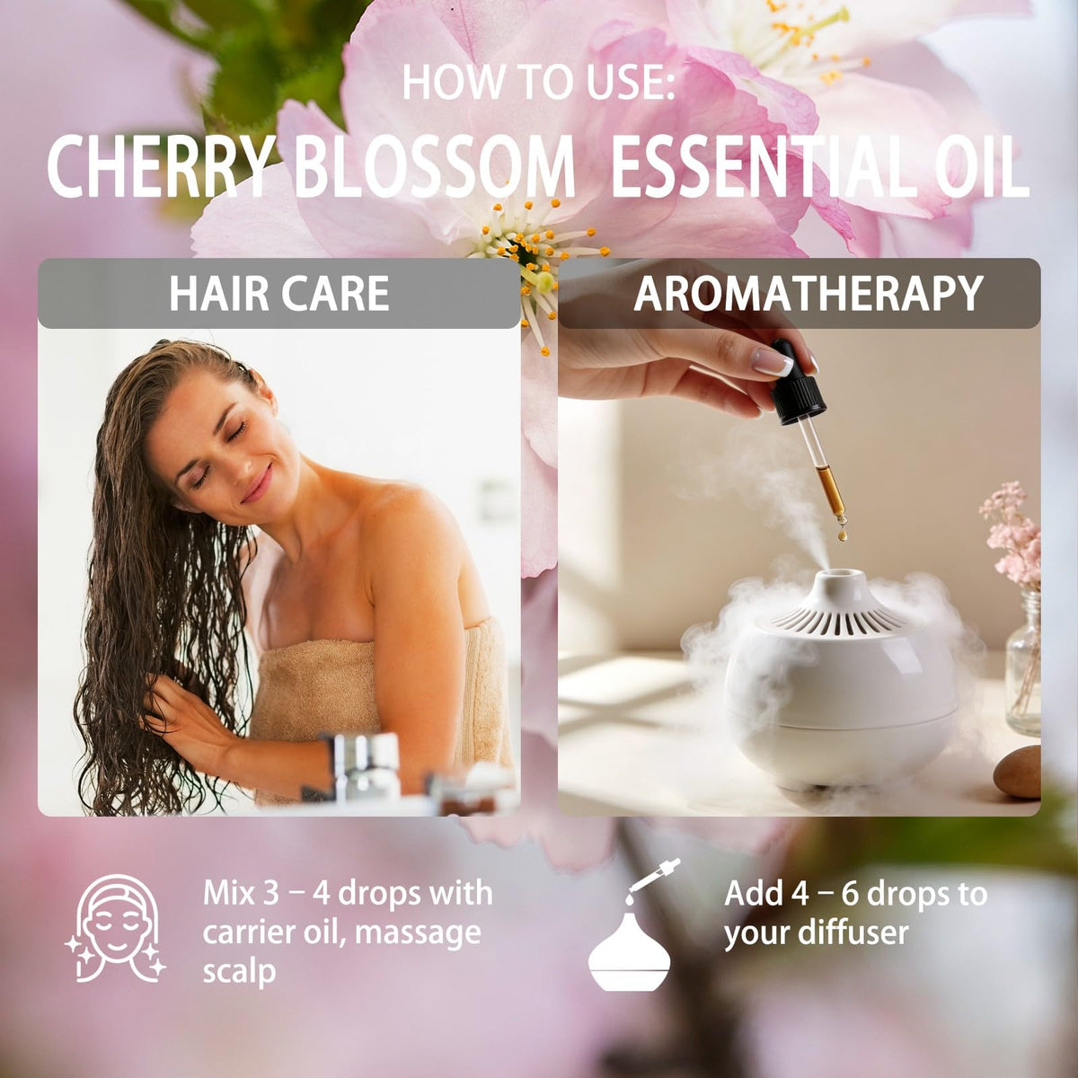 Cherry Blossom and Lavender Essential Oil 4 Fl Oz G19746