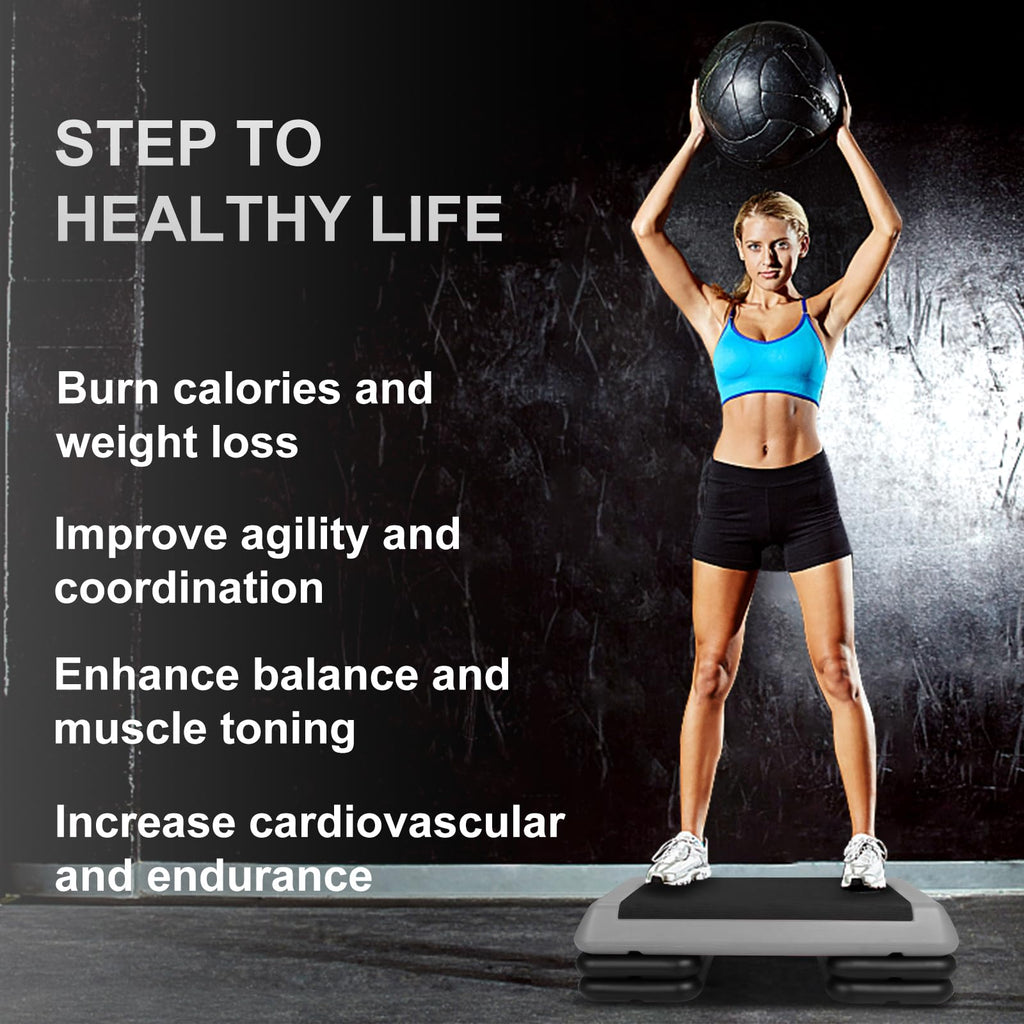 Adjustable Aerobic Stepper with 4 Risers Y10530