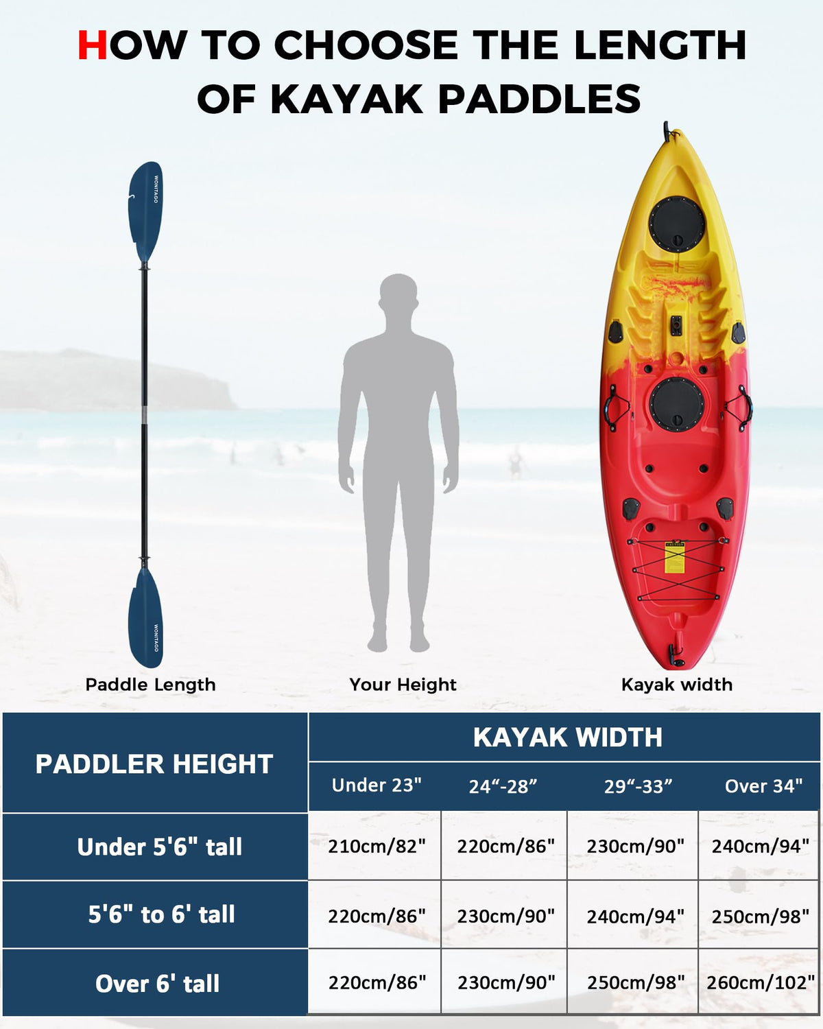 Adjustable Fiberglass Kayak Paddle L6587
