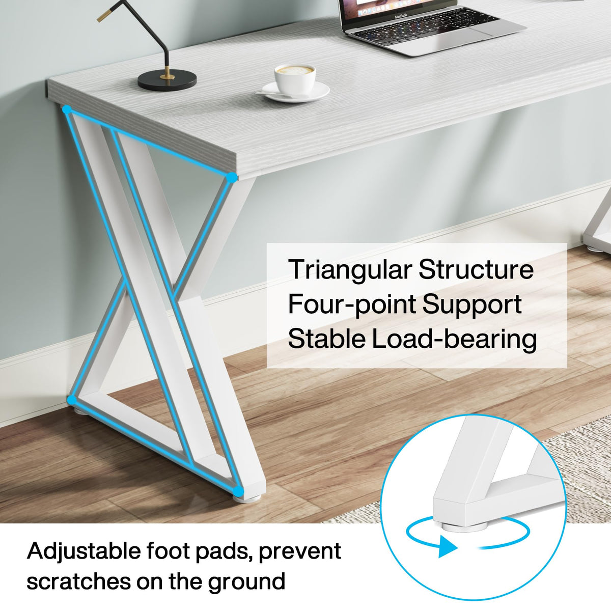 55 inch White Writing Computer Desk I8811