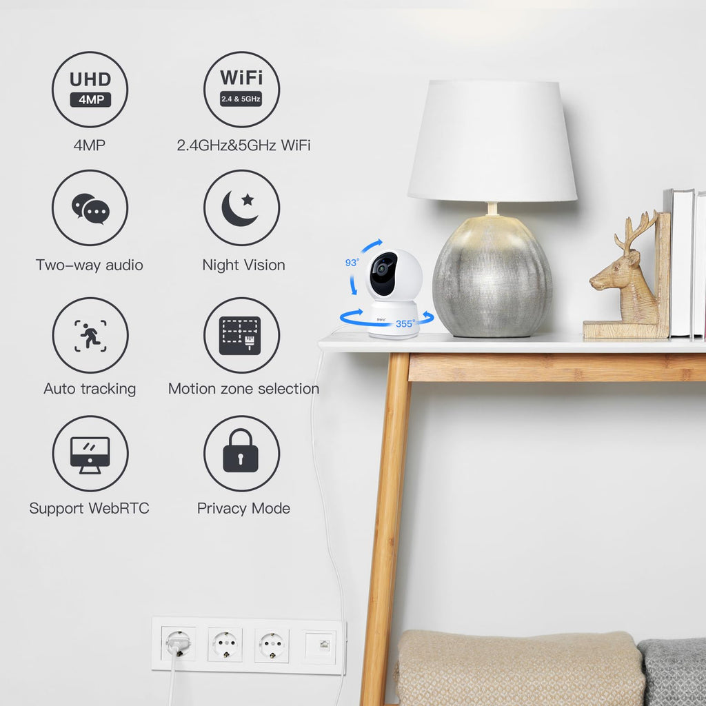 4MP 5G WiFi 6 Indoor Security Cameras M926