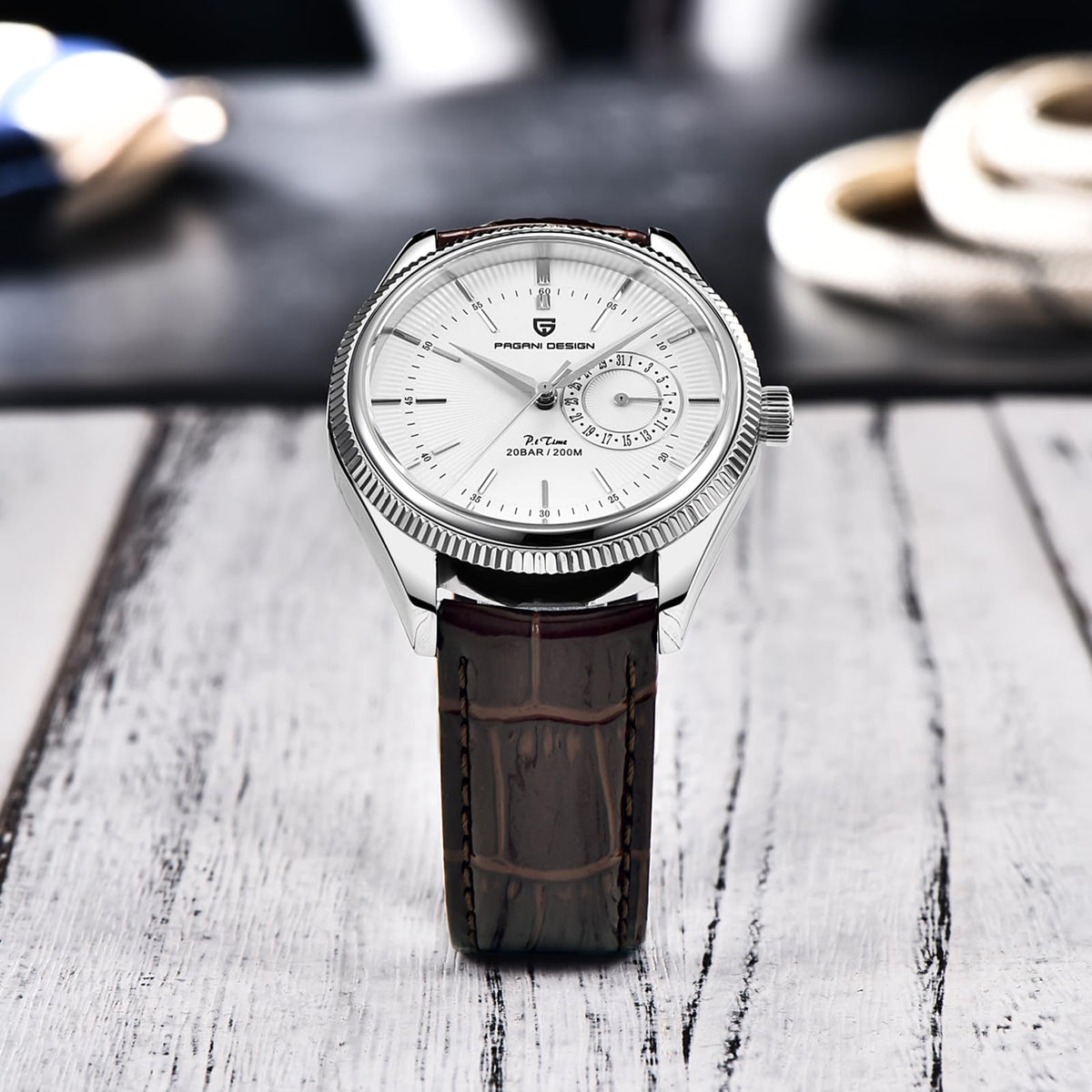 40mm Stainless Steel Quartz Wristwatch with Date Display Z77688