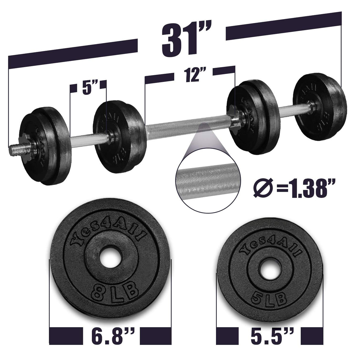 Adjustable Weights Dumbbells Set R4543