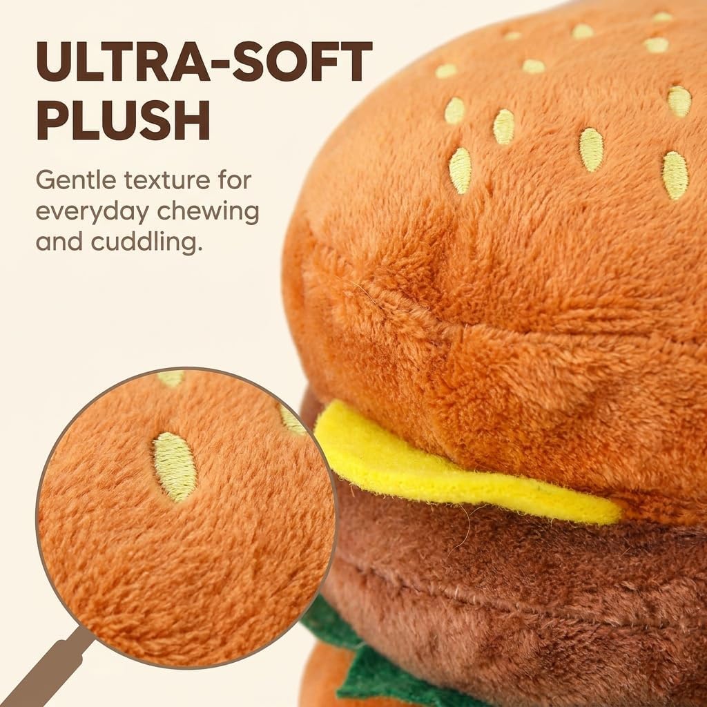 Hamburger Shape Dog Plush Squeaky Toy K4070