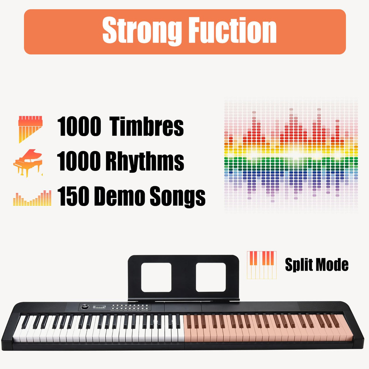 88 Key Digital Piano with Semi Weighted Keys Q24799