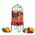 2 Gallon Glass Drink Dispenser with Stand and Glass Lid Y403398