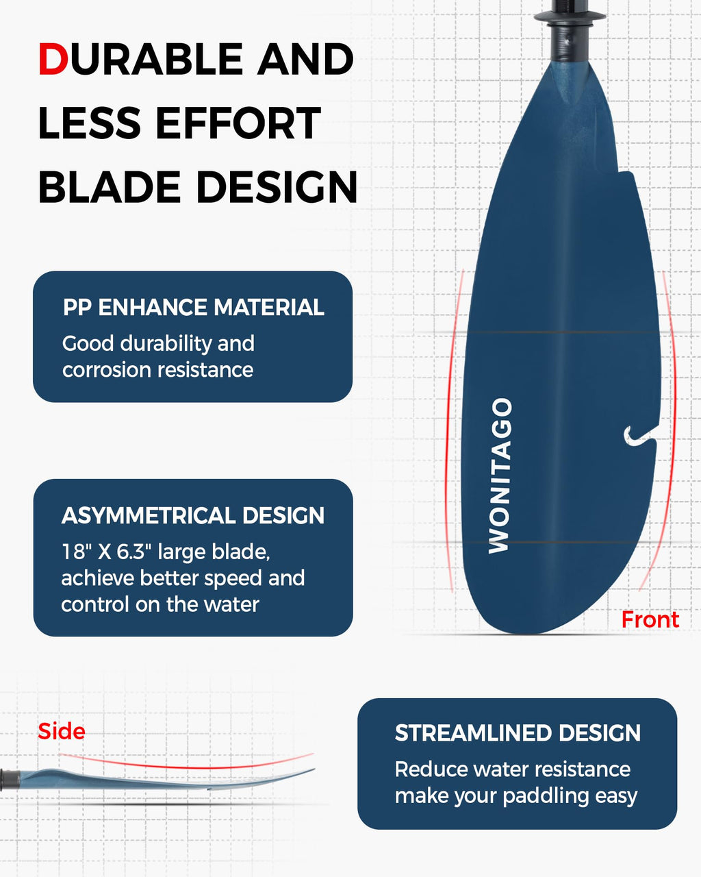 Adjustable Fiberglass Kayak Paddle L6587