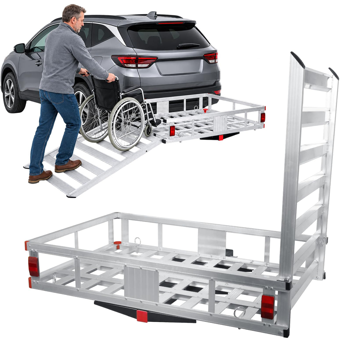 50 × 30 × 9in Aluminum Hitch Cargo Carrier X423940