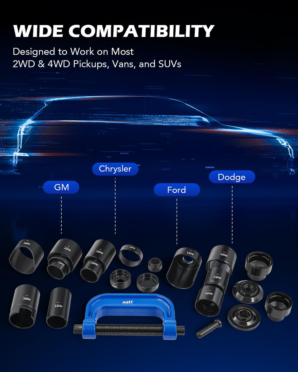 23pc Ball Joint Press Kit with Sockets and Adapters C2223