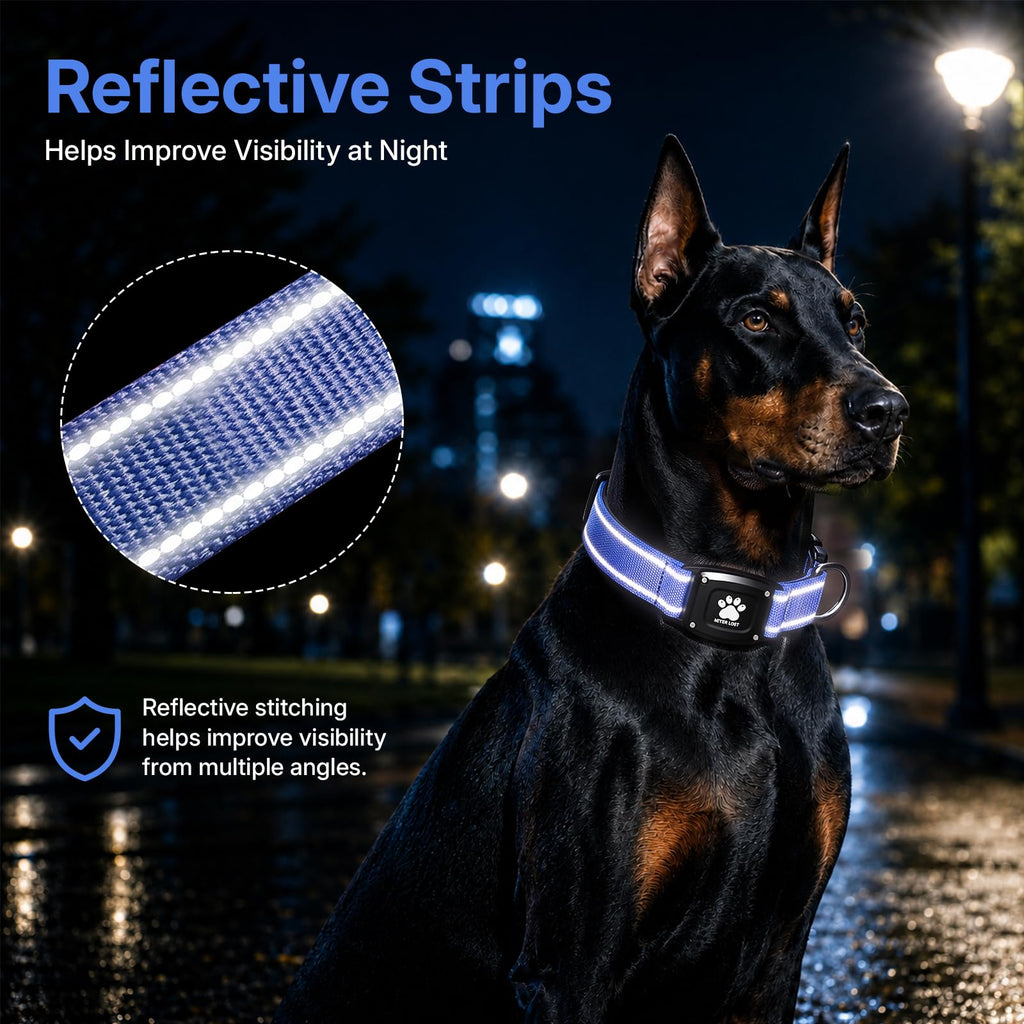 GPS Dog Collar with Tracker, Waterproof, Blue, L E5746