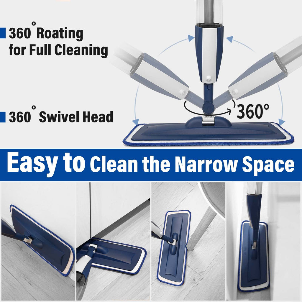 Wet Spray Mop with 14 oz Bottle & 3 Microfiber Pads Q279