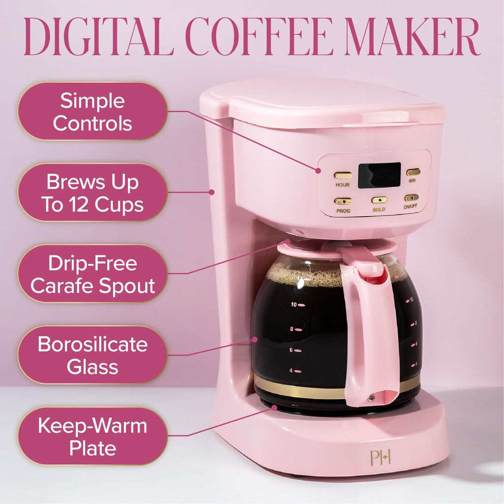 12-Cup Programmable Drip Coffee Maker with Glass Carafe U3279