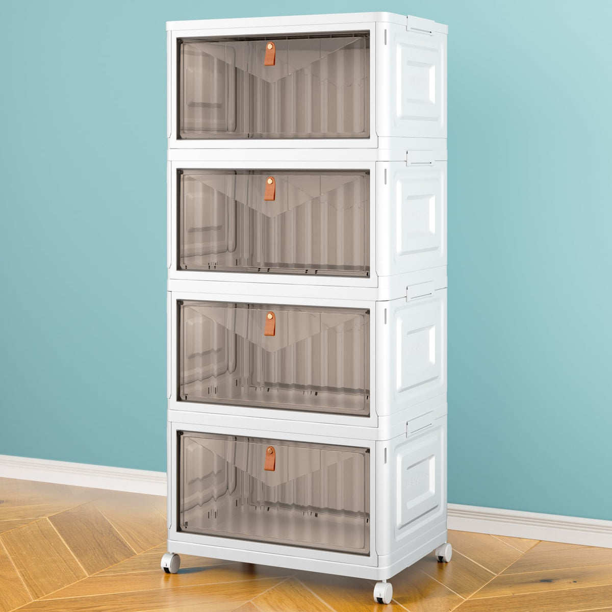 Closet Organizers and Storage with Wheels, 23QT White X997815