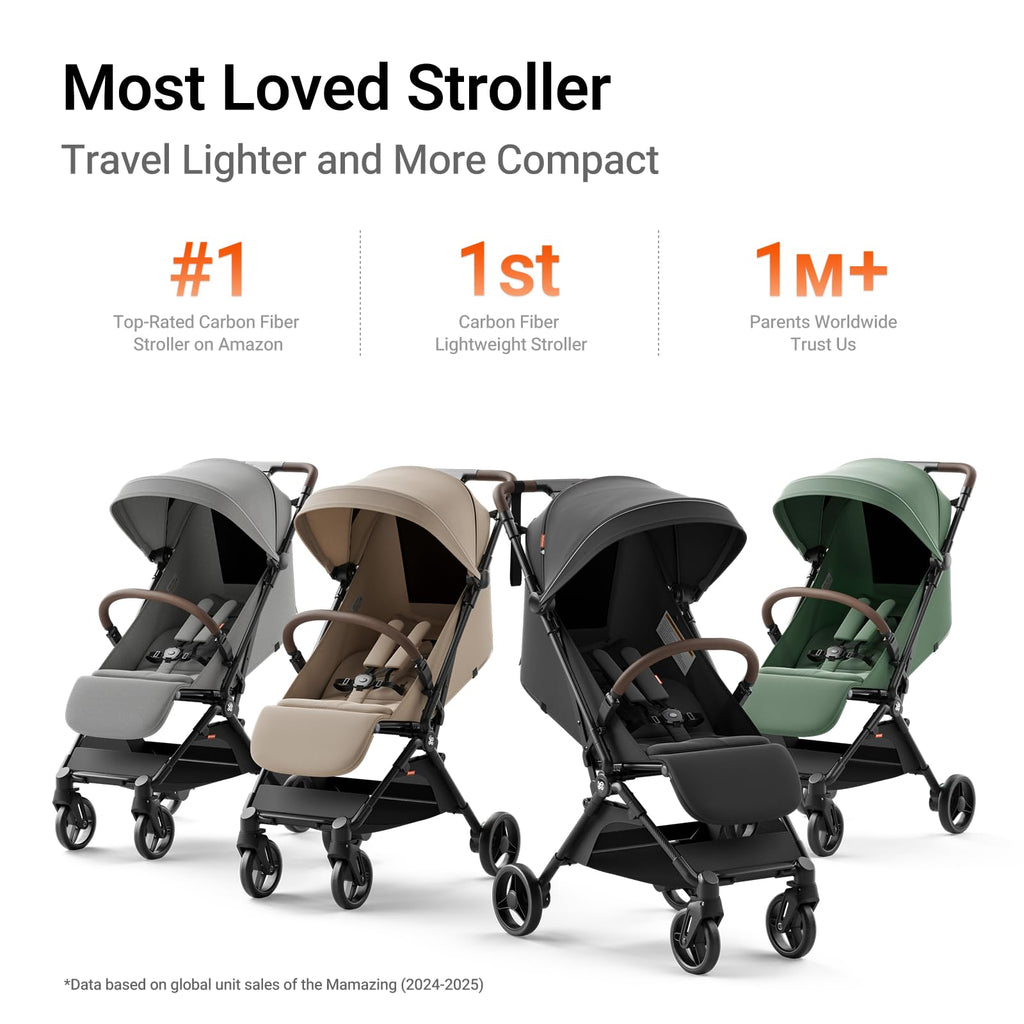 Lightweight Baby Travel Stroller with Carbon Fiber Frame D327891