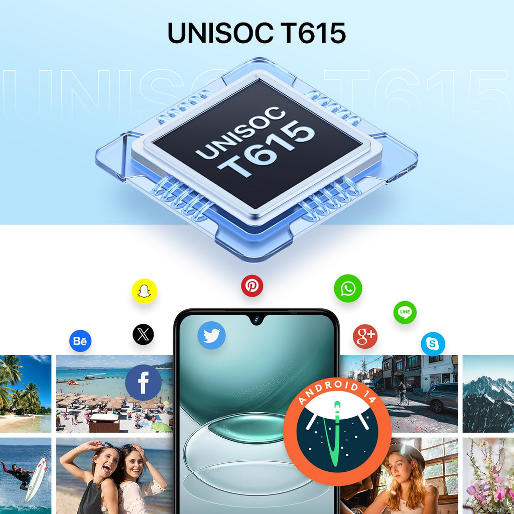 Android 14 6.9" HD+ 120Hz Octa-core 16GB +256GB 6000mAh 50MP Triple Camera Dual 4G LTE NFC Black Smartphone M68642