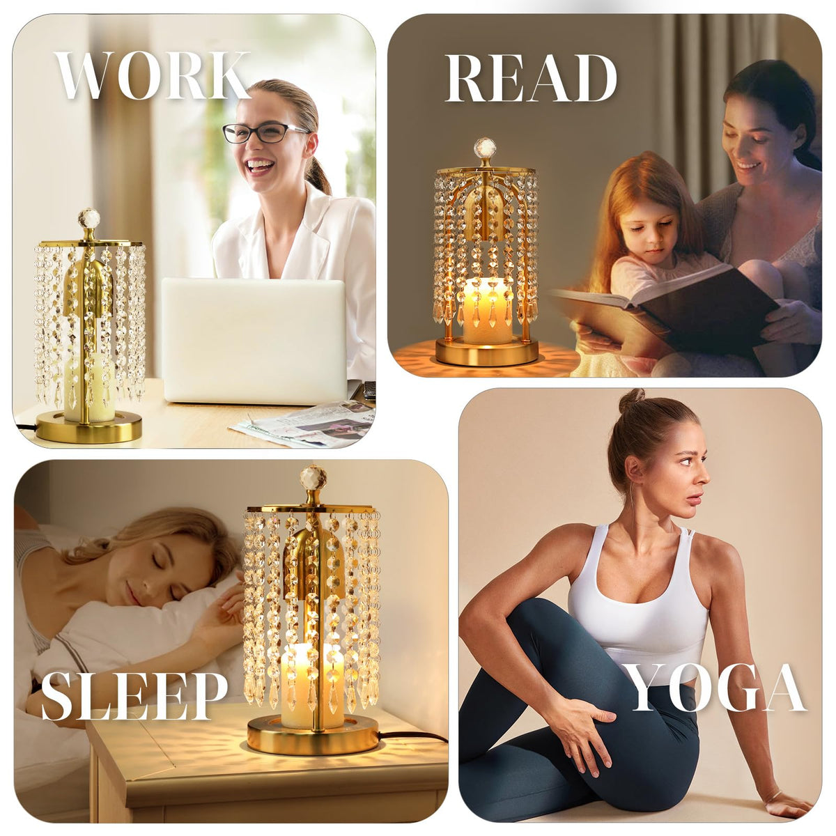 Gold Candle Warmer Lamp with Timer and Dimmer X18765