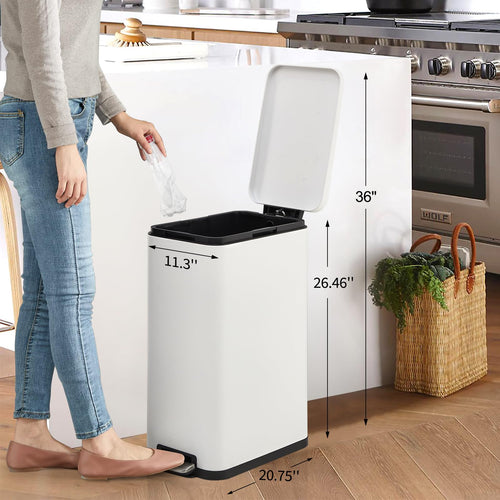 13.2 Gallon Stainless Steel Step Trash Can with Lid Q873380