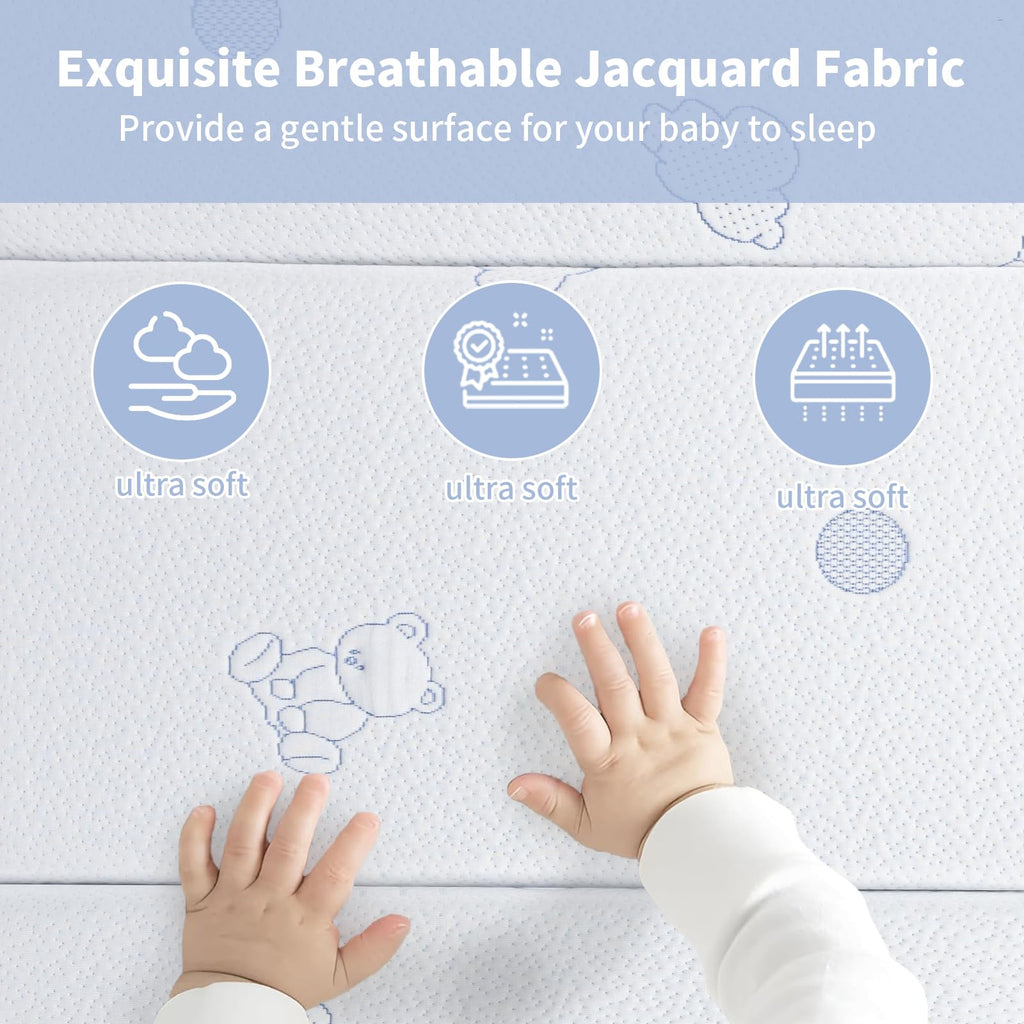 Tri-fold Pack and Play Mattress, 38x26 Dual Foam with Travel Bag W516726