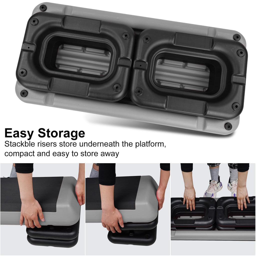 Adjustable Aerobic Stepper with 4 Risers Y10530